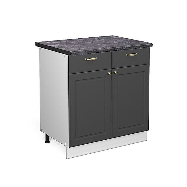 Vicco Küchenunterschrank Fame-Line Anthrazit-Gold/Weiß 80 cm AP Anthrazit günstig online kaufen
