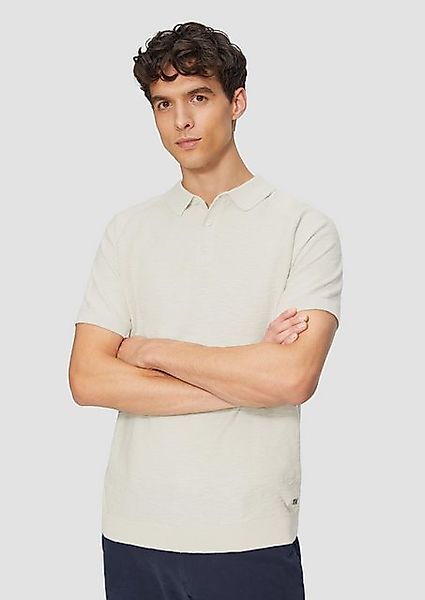 s.Oliver Strickpullover Gestricktes Poloshirt mit Flammgarnstruktur günstig online kaufen