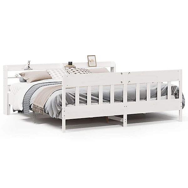 vidaXL Massivholzbett ohne Matratze Weiß 200x200 cm Kiefernholz 3306994 günstig online kaufen