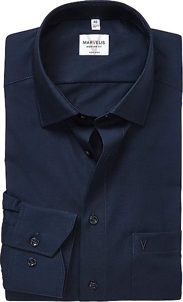 MARVELIS Langarmhemd modern fit, Businesshemd, bügelfrei, New-Kentkragen günstig online kaufen
