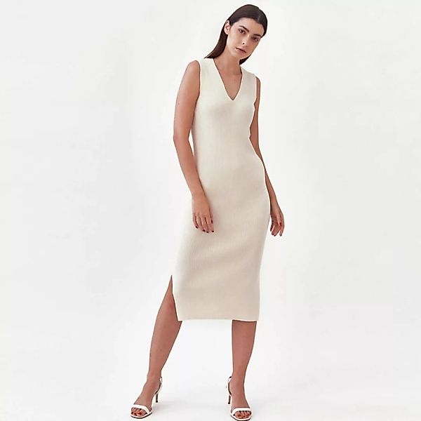 Gestricktes "V-neck" Kleid günstig online kaufen