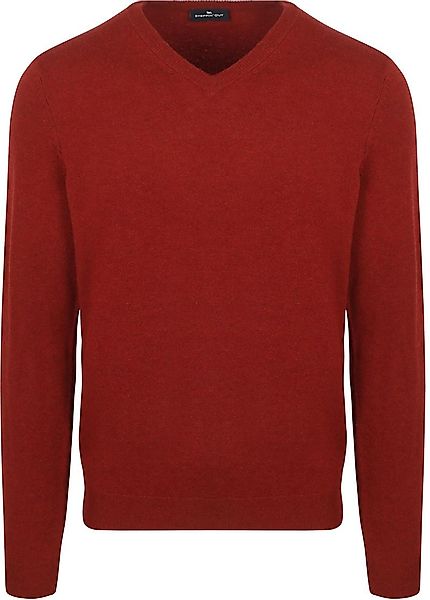Steppin' Out Pullover V-Ausschnitt Merinowolle Rot - Größe XXL günstig online kaufen