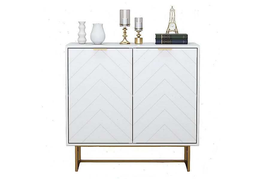 UEV Sideboard Kommode mit 2 Türen, Sideboard mit Füße (Buffet, TV Board, Sc günstig online kaufen