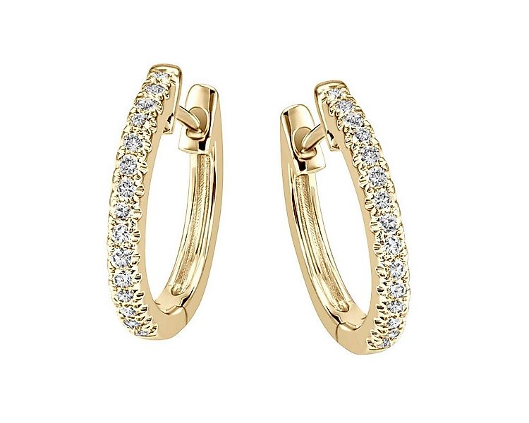 Reflexion Diamonds Klappcreolen rund aus 585/750 Gelb- oder Weißgold, Brill günstig online kaufen