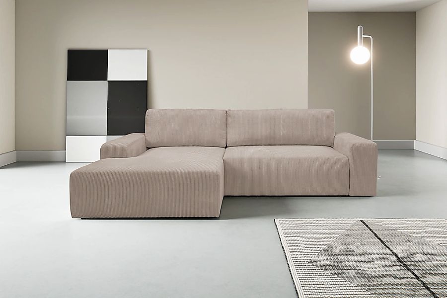 WERK2 Ecksofa "Rotterdam-L, kuschelweicher Cord oder Breitcord, L-Form, Bre günstig online kaufen