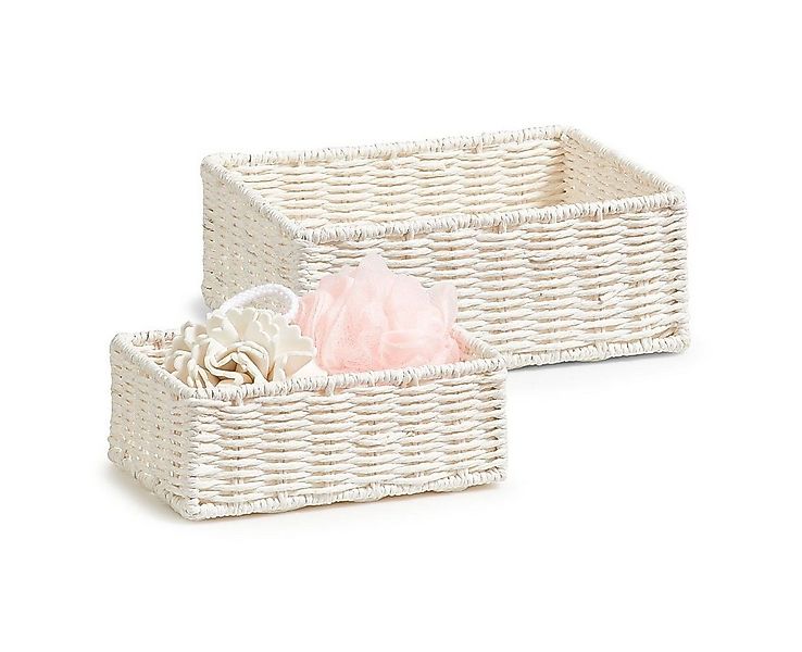 Zeller Present Aufbewahrungskorb Aufbewahrungskörbchen-Set, 2-tlg., weiß, P günstig online kaufen