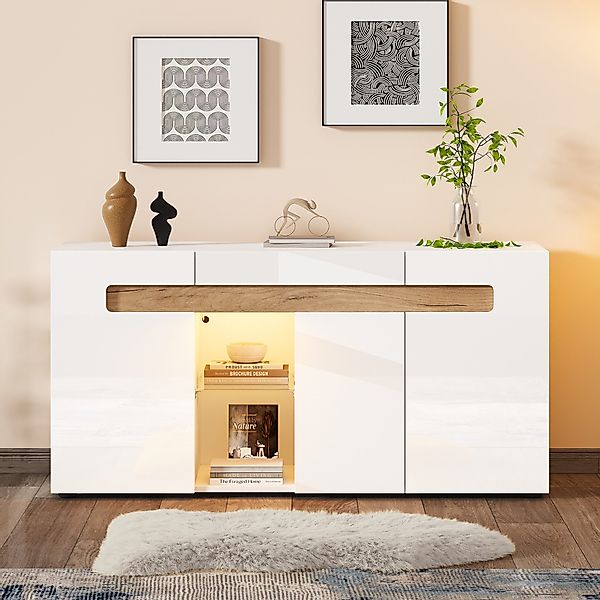 Merax Sideboard Sideboard mit LED, Buffetschrank günstig online kaufen