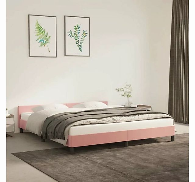 furnicato Bett Bettgestell mit Kopfteil Rosa 160x200 cm Samt günstig online kaufen