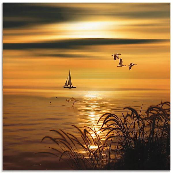 Artland Glasbild "Goldene See Impressionen", Gewässer, (1 St.) günstig online kaufen