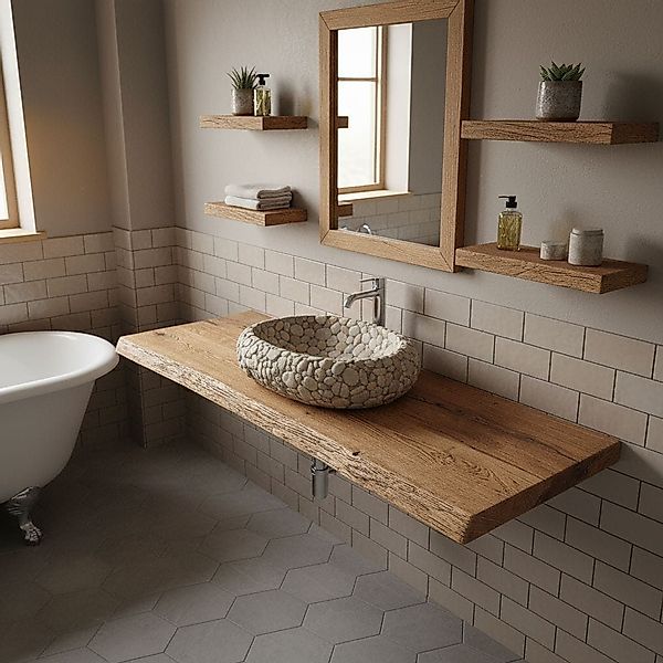 KEINerlei® Waschtischplatte Waschtischplatte Massive Eiche Alt günstig online kaufen