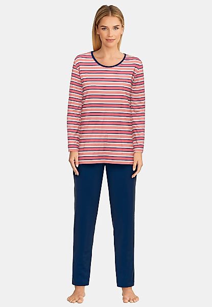 GÖTZBURG Pyjama "Herbstblume", Langarm, Rundhalsausschnitt, Oberteil gestre günstig online kaufen