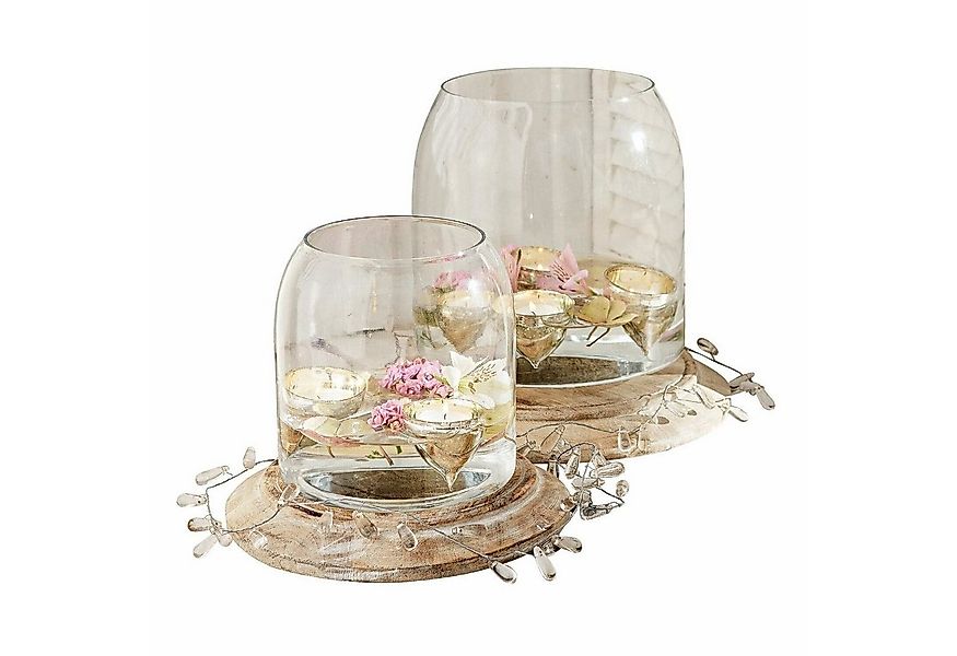 Mirabeau Windlicht Windlicht 2er Set Bran klar/antikbraun (2er Set, 2er Set günstig online kaufen