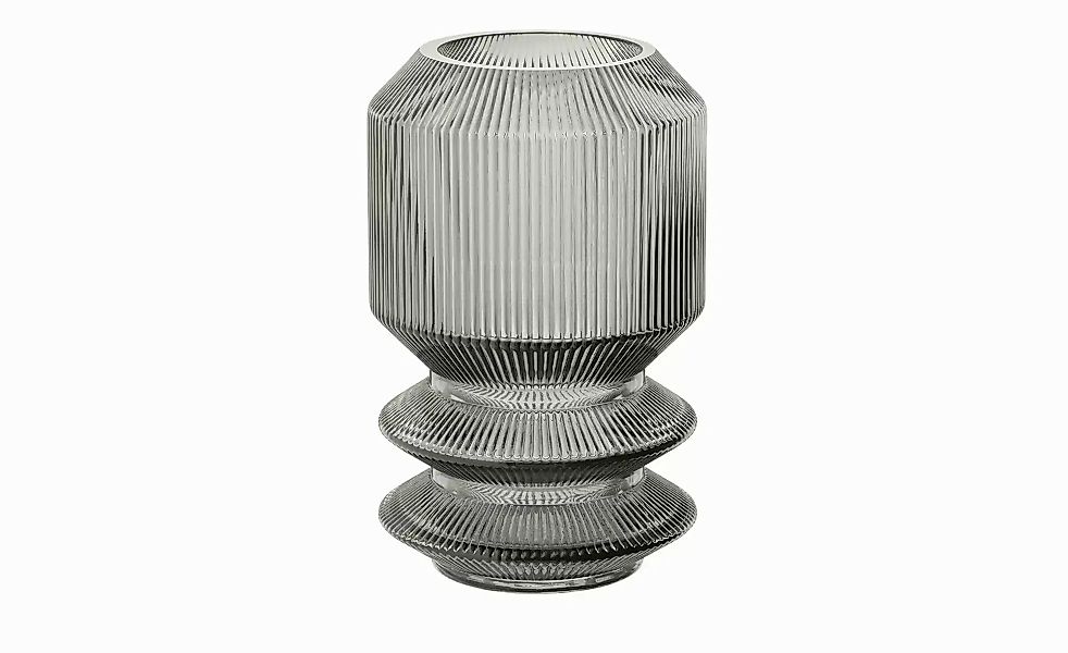 HOME STORY Vase   ¦ grau ¦ Glas ¦ Maße (cm): B: 14 H: 22 Accessoires > Vase günstig online kaufen