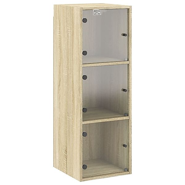 vidaXL Glashängeschrank Wandschrank mit Glastüren Sonoma-Eiche günstig online kaufen