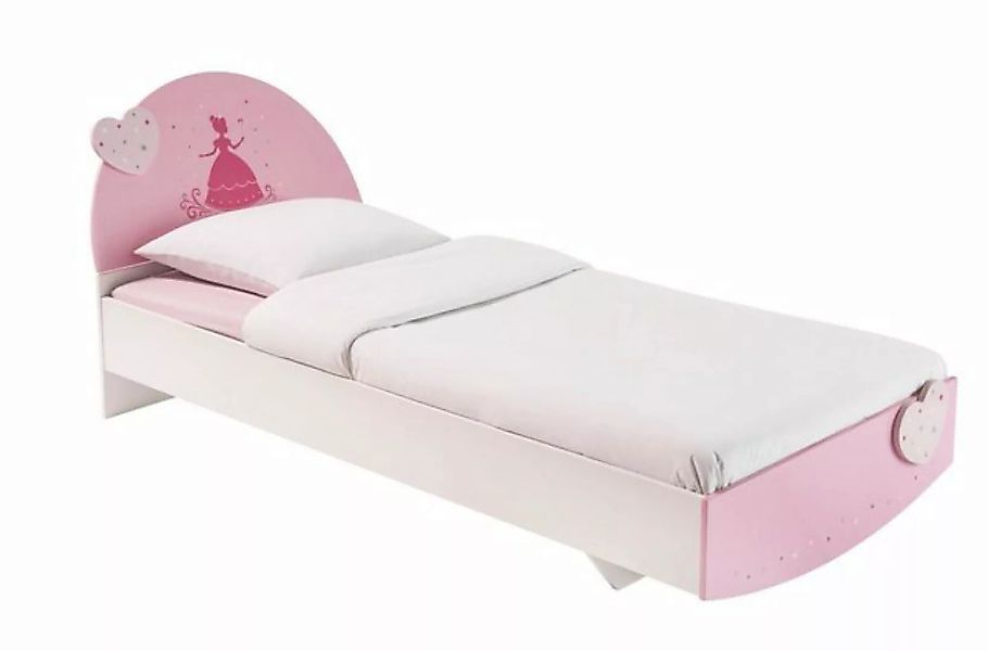 Kindermöbel 24 Kinderbett 90*190 cm Lotte weiß - rosa günstig online kaufen