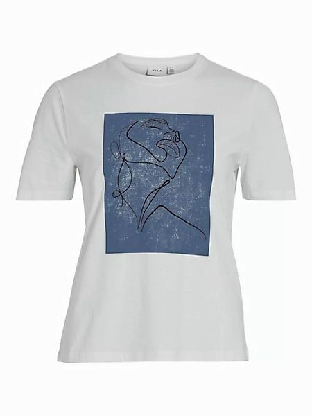 Vila T-Shirt T-Shirt Kurzarm Rundhals Regular Fit Print Design VISYBIL LINE günstig online kaufen