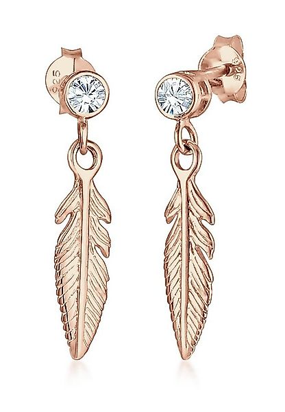 Elli Ohrhänger-Set Ohrhänger Feder 925 Silber, mit Kristallen von Swarovski günstig online kaufen