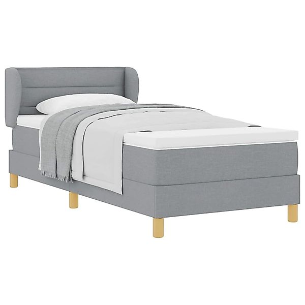 vidaXL Boxspringbett mit Matratze Hellgrau 80 x 200 cm Stoff 3340115 günstig online kaufen