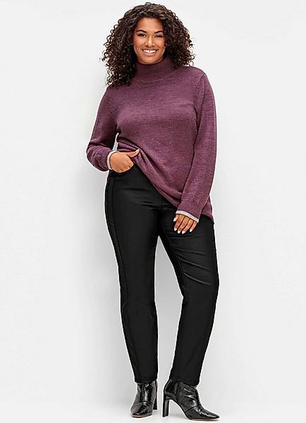 Sheego Jerseyhose Stretch-Hose mit Beschichtung, Innenseite weich angeraut günstig online kaufen