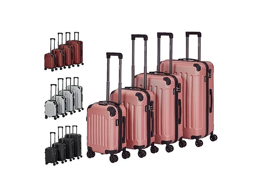 Arebos Kofferset Reisekoffer 4er Set Hartschalen Koffer Trolley S-M-L-XL-Se günstig online kaufen