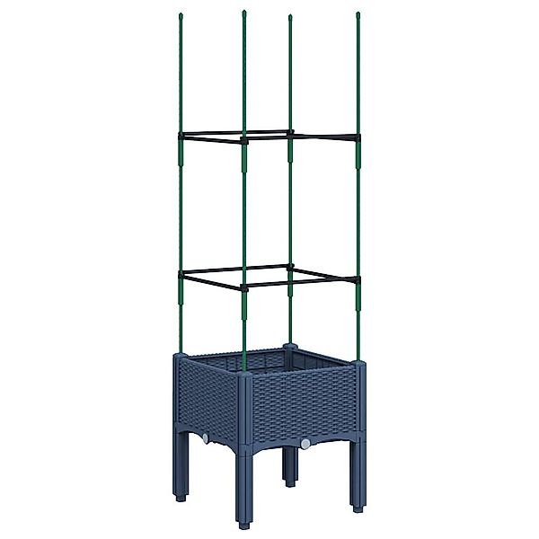 vidaXL Blumentopf Pflanzkübel mit Rankgitter Blaugrau günstig online kaufen