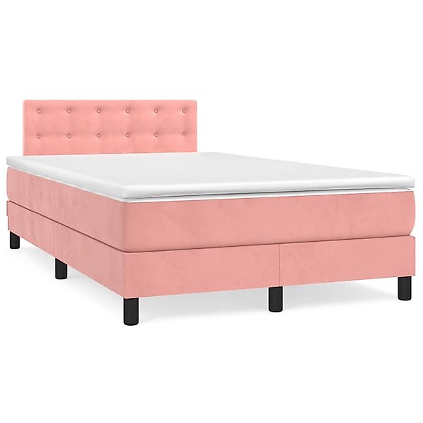 vidaXL Boxspringbett mit Matratze Rosa 120x200 cm Samt1348816 günstig online kaufen