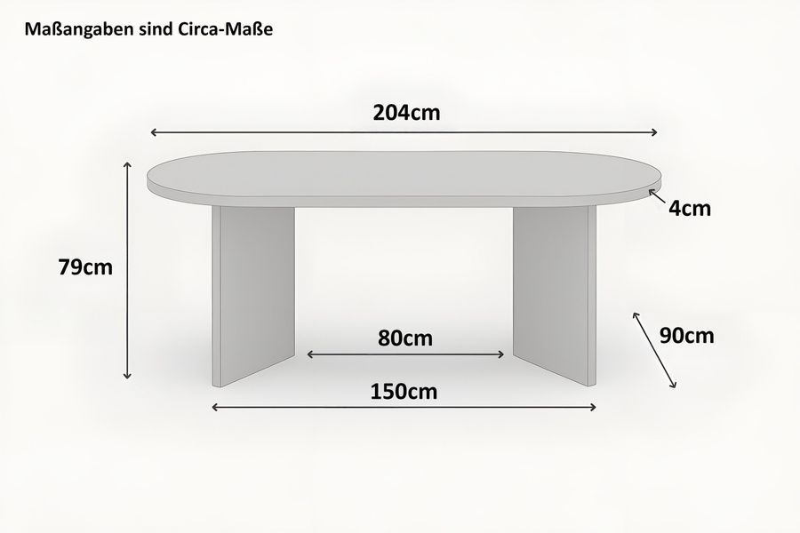 SAM® Esstisch Ova, ovale Tischplatte, V-Form, günstig online kaufen