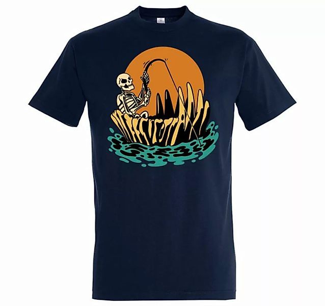 Youth Designz T-Shirt Halloween Herren T-Shirt Horror Skelett Fischer Fun-L günstig online kaufen