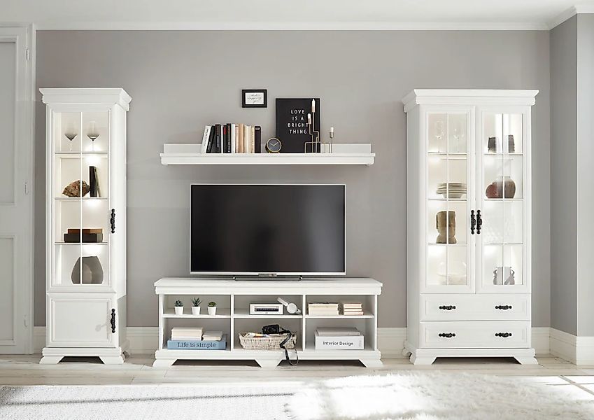 Home affaire Wohnwand "Royal" 4 Stk. tlg. Bestehend aus 2 Vitrinen, 1 Lowbo günstig online kaufen