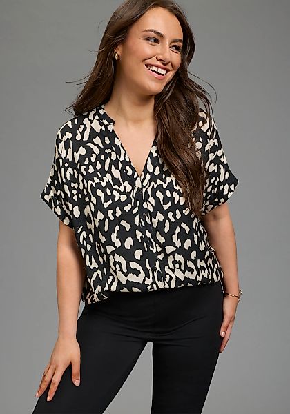 Laura Scott CURVE Longbluse mit modischem Allover-Druck günstig online kaufen