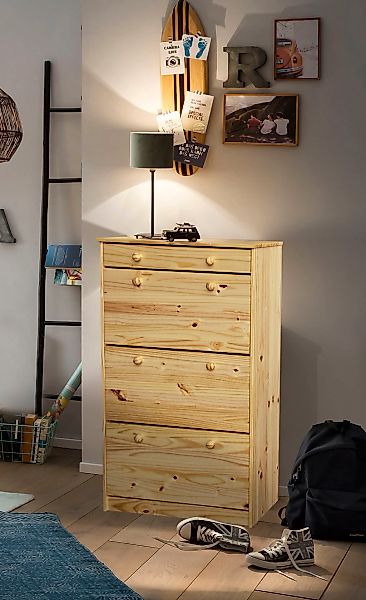 Home affaire Schuhschrank, (1 St.), gefertigt aus massivem Kiefernholz günstig online kaufen