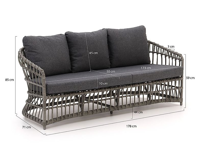 Intenso Cameri Gartensofa 3-Sitzer 178 cm günstig online kaufen