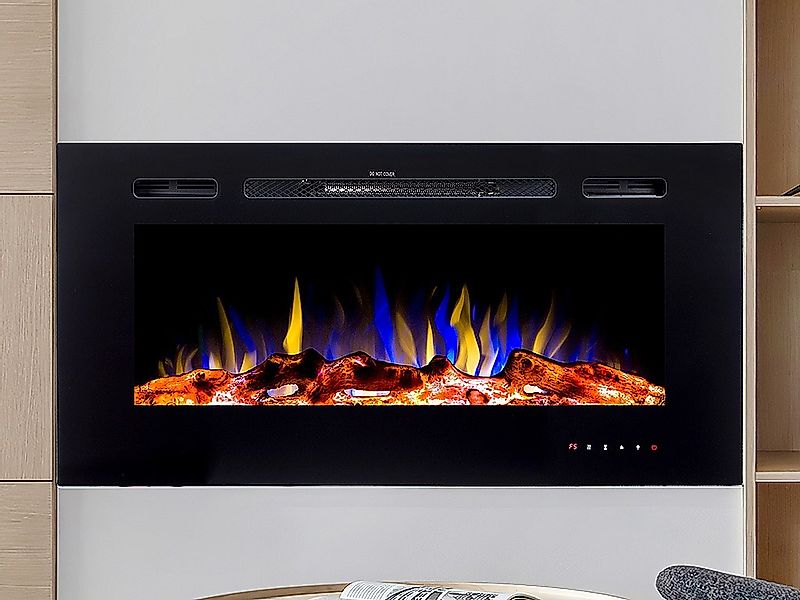 Elektrokamin Wand- oder Einbaukamin - 101,6 x 14 x 54,4 cm - Schwarz - CALB günstig online kaufen