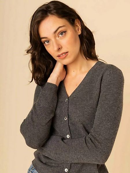 GOBI Cashmere Strickjacke V-Ausschnitt Kaschmirstrickjacke günstig online kaufen