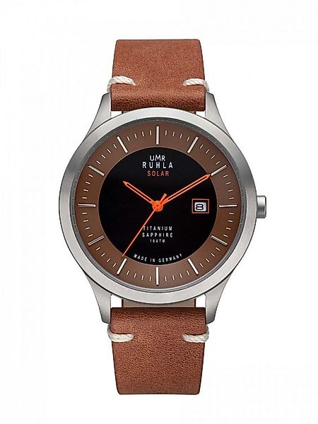 UMR Ruhla Solaruhr Titan Herrenuhr - Saphirglas, Braun Lederband, 42 mm 959 günstig online kaufen