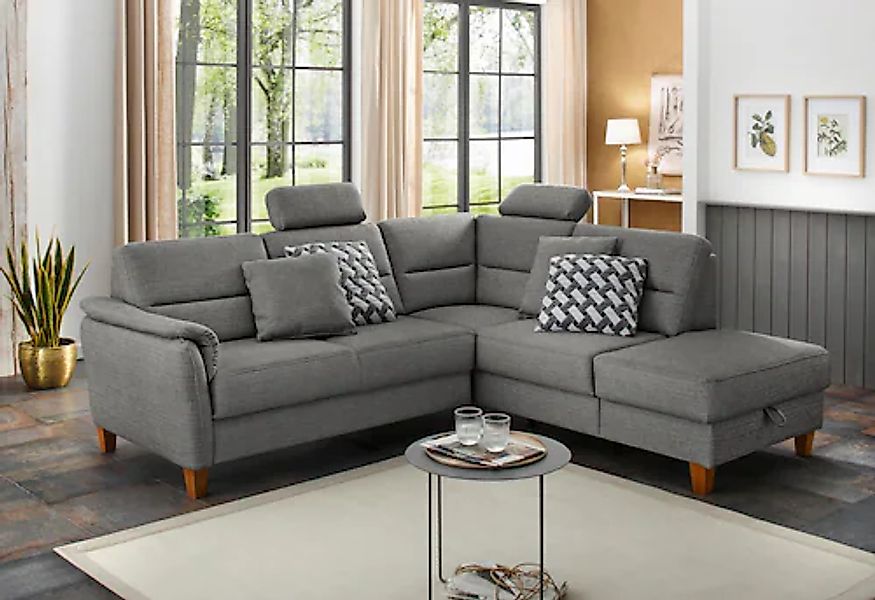 Home affaire Ecksofa »Palmera L-Form, B: 236 cm« optional Bettfunktion & Be günstig online kaufen