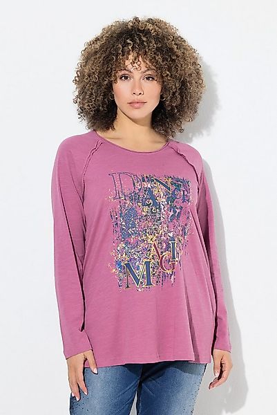 Ulla Popken T-Shirt Shirt Motivdruck A-Linie Rundhals Langarm günstig online kaufen