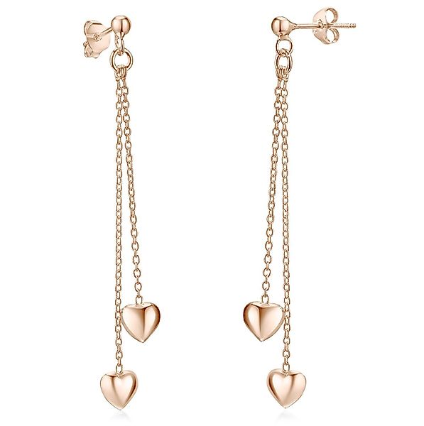 Materia Paar Ohrhänger Herzen Rosegold Pendel günstig online kaufen