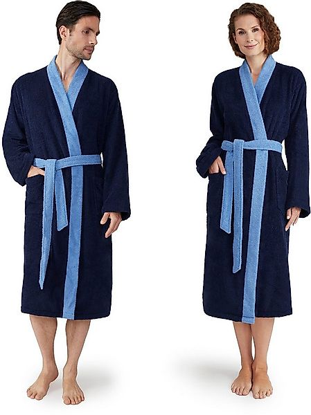 Möve Unisex-Bademantel Superwuschel Kimono mit Blende, Langform, Walkfrotti günstig online kaufen