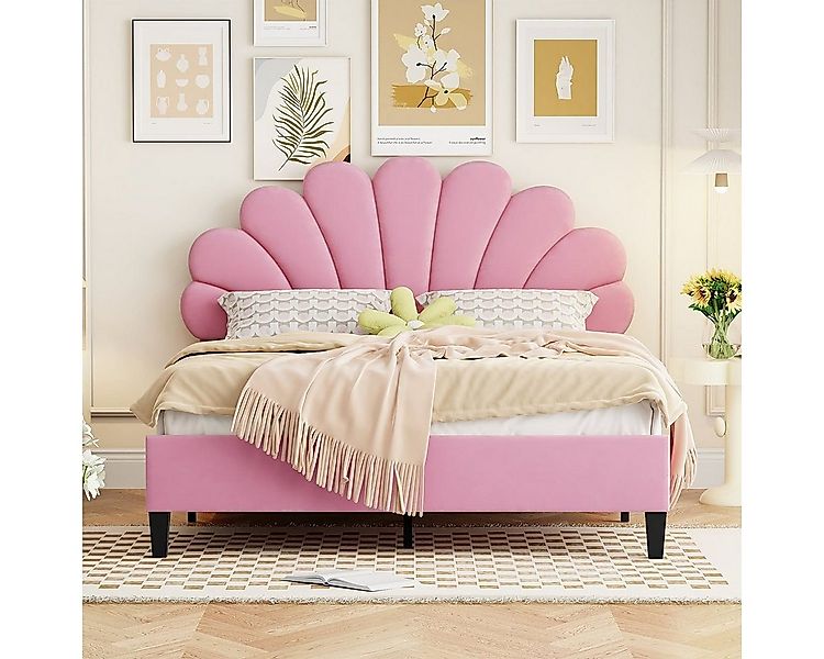 XDeer Etagenbett Polsterbett Doppelbett Bettrahmen Mit Blumenförmigem Kopft günstig online kaufen