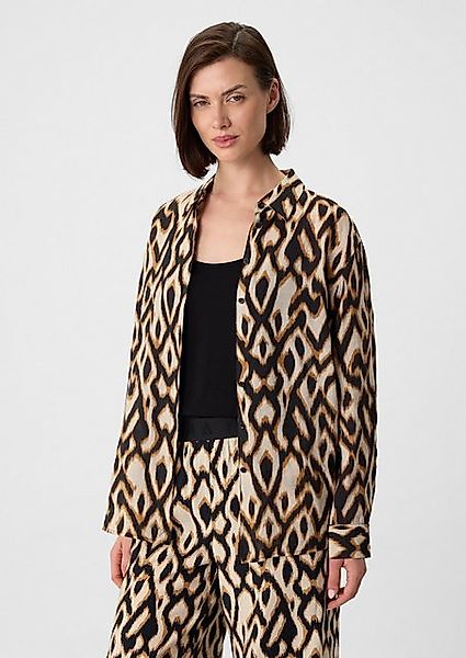 Comma Langarmbluse Fließende Ramie-Bluse mit All-over-Print günstig online kaufen