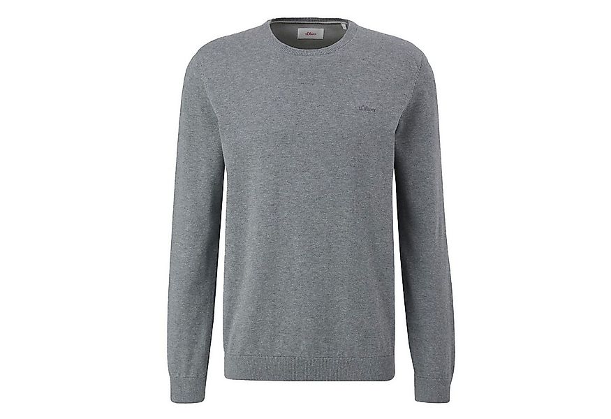 s.Oliver Rundhalspullover (1-tlg) mit gesticktem Logo, Crew-Neck (1 Stück) günstig online kaufen