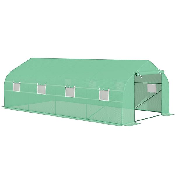 Outsunny Tomatenhaus Gewächshaus mit Giebeldach 600x300x200cm Folien Treibh günstig online kaufen
