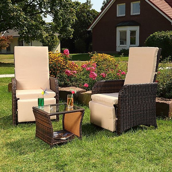 Mucola Balkonset Balkon Set Sitzgarnitur Polyrattan günstig online kaufen