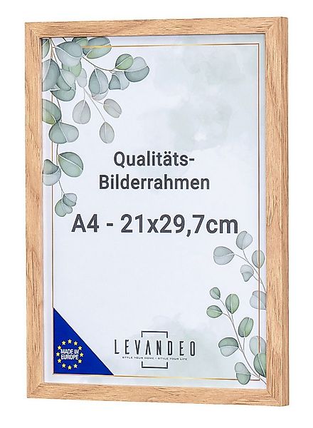 Levandeo® Bilderrahmen, A4 Bilderrahmen Natur Eiche Optik 21x29,7 Made in E günstig online kaufen