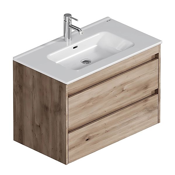 AM.PM Waschtischunterschrank Spike mit Becken Eichenfarbe 2 Schubladen 80 c günstig online kaufen