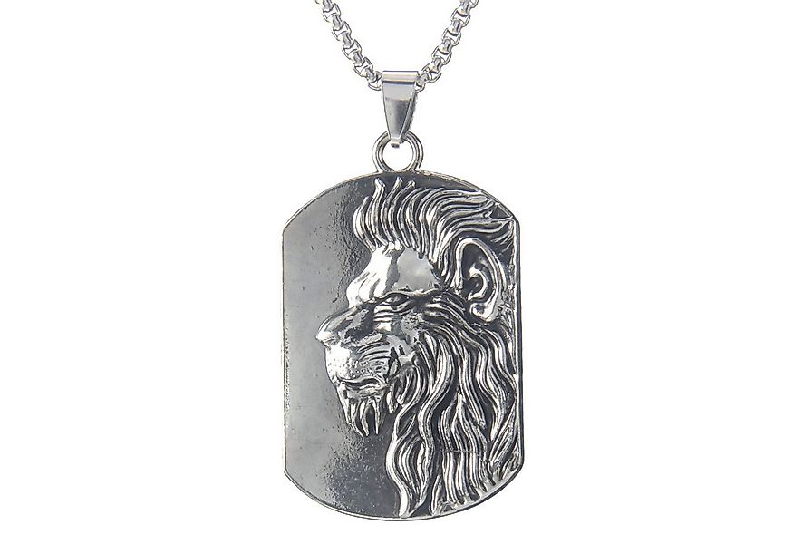 KARMA Kette mit Anhänger Halskette Löwe Silber Herren Edelstahl 70 cm (mode günstig online kaufen