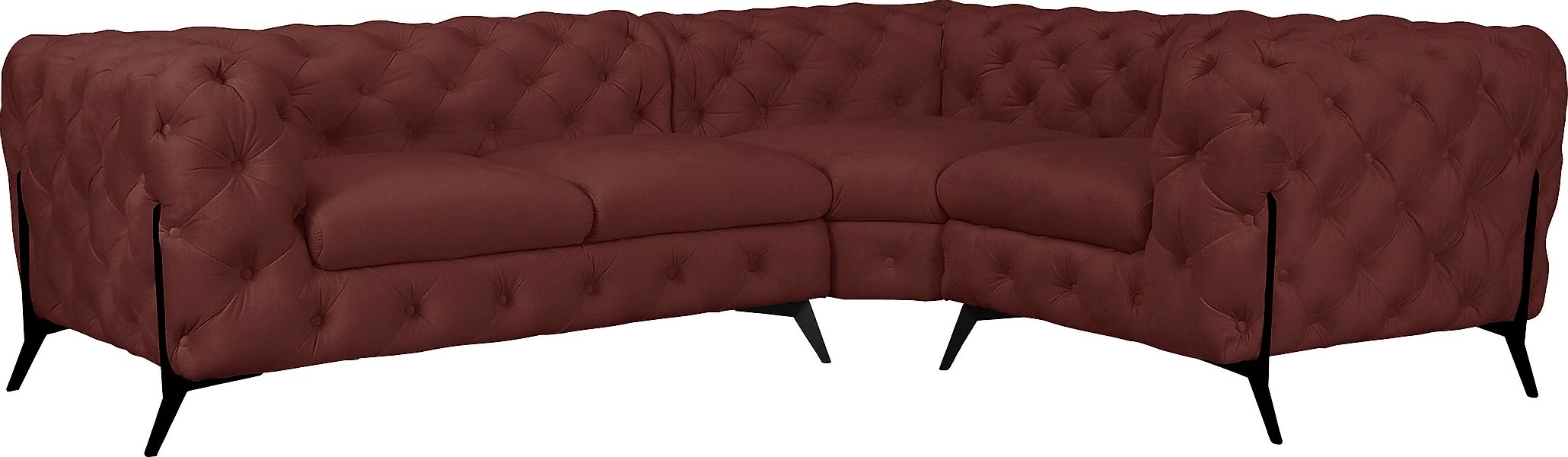 Home affaire Chesterfield-Sofa »Amaury L-Form« moderne Chersterfield-Optik, günstig online kaufen