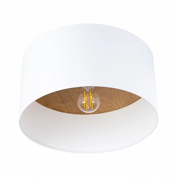 SOLLUX lighting Deckenleuchte »Plafond TELESTO Weiß/Hellbraun«, 1 flammig, günstig online kaufen