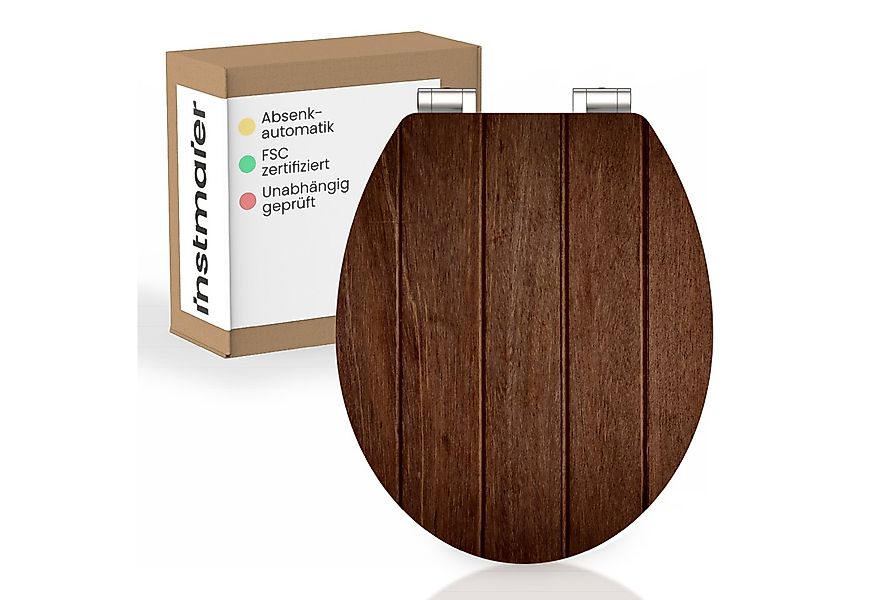 instmaier WC-Sitz Gaia Holz Toilettendeckel, Nussbaum-Holzoptik, mit doppel günstig online kaufen